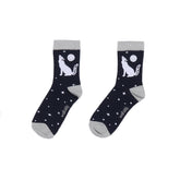 2 pairs of organic cotton socks with wolf and star pattern – sustainable, comfortable and skin-friendly